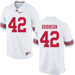 Men Bradley Robinson White Ohio State Football #42 Jersey 385363-638