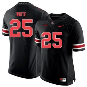 Men Brendon White Black Out OSU Buckeyes Football #25 Jersey 547727-541