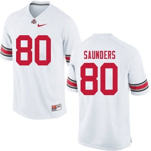 Men C.J. Saunders White Ohio State Buckeyes Football #80 Jersey 341935-519