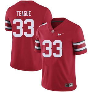 Men Master Teague Red OSU Buckeyes Football #33 Jersey 802764-219