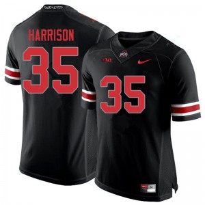 Men Austin Kutscher Blackout Ohio State Football #35 Jersey 224738-733