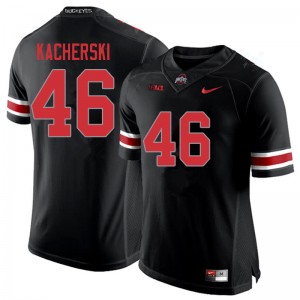 Men Cade Kacherski Blackout Ohio State Football #46 Jersey 672889-573