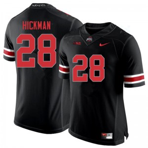 Men Ronnie Hickman Blackout OSU Football #28 Jersey 393963-835