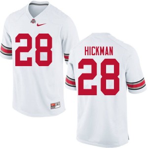 Men Ronnie Hickman White Ohio State Football #28 Jersey 397656-514