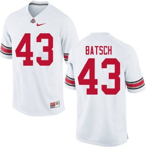 Men Ryan Batsch White Ohio State Football #43 Jersey 490045-739