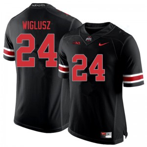 Men Sam Wiglusz Blackout OSU Buckeyes Football #24 Jersey 662554-954