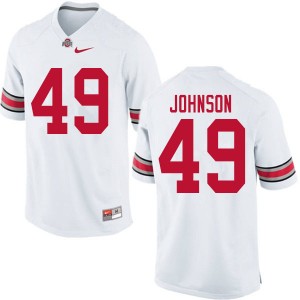 Men Xavier Johnson White OSU Football #49 Jersey 149420-848