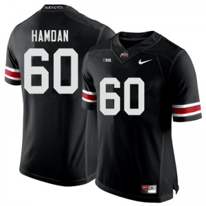 Men Zaid Hamdan Black Ohio State Buckeyes Football #60 Jersey 110782-383