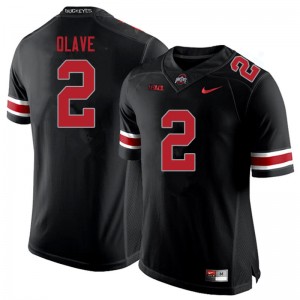 Men Chris Olave Blackout Ohio State Buckeyes Football #2 Jersey 305967-683