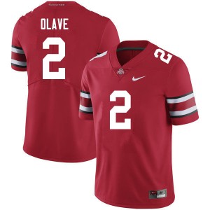 Men Chris Olave Scarlet Ohio State Buckeyes Football #2 Jersey 153002-662