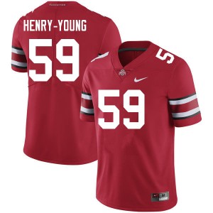 Men Darrion Henry-Young Scarlet Ohio State Football #59 Jersey 491745-283