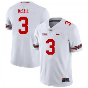 Men Demario McCall White Ohio State Football #3 Jersey 814803-384