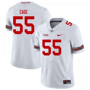 Men Jerron Cage White Ohio State Football #55 Jersey 572612-787