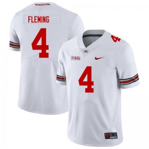 Men Julian Fleming White Ohio State Football #4 Jersey 206549-646
