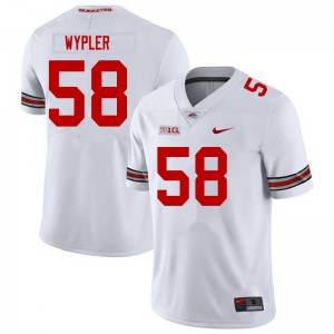 Men Luke Wypler White Ohio State Football #58 Jersey 209860-432