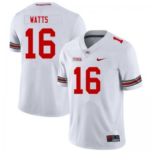 Men Ryan Watts White Ohio State Football #16 Jersey 348052-804