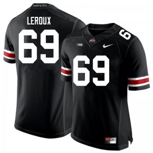 Men Trey Leroux Black OSU Buckeyes Football #69 Jersey 415660-854