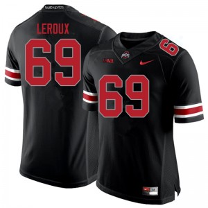 Men Trey Leroux Blackout Ohio State Football #69 Jersey 294571-105