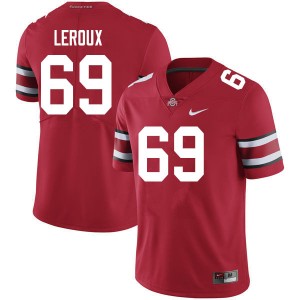 Men Trey Leroux Scarlet OSU Buckeyes Football #69 Jersey 254259-519