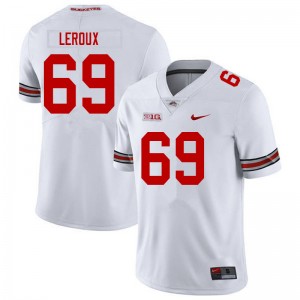 Men Trey Leroux White Ohio State Football #69 Jersey 209602-773