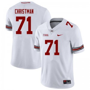 Men Ben Christman White Ohio State Football #71 Jersey 136077-575