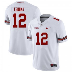Men Emeka Egbuka White Ohio State Buckeyes Football #12 Jersey 844373-441