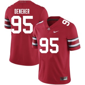 Men Jack Deneher Red Ohio State Football #95 Jersey 663231-491