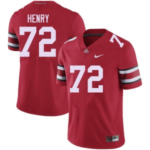 Men Avery Henry Red Ohio State Football #72 Jersey 397438-683