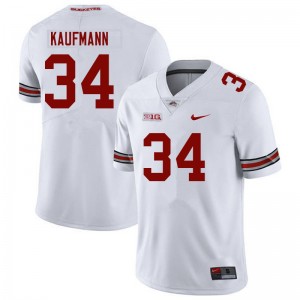 Men Colin Kaufmann White OSU Football #34 Jersey 315008-716