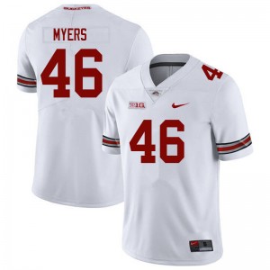 Men Elias Myers White Ohio State Buckeyes Football #46 Jersey 773515-875