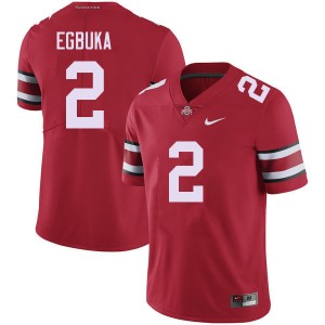 Men Emeka Egbuka Red Ohio State Buckeyes Football #2 Jersey 288450-785
