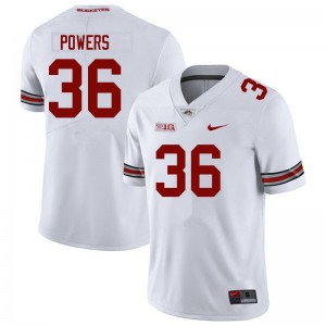 Men Gabe Powers White OSU Football #36 Jersey 186622-202