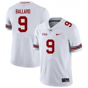 Men Jayden Ballard White Ohio State Football #9 Jersey 344512-744