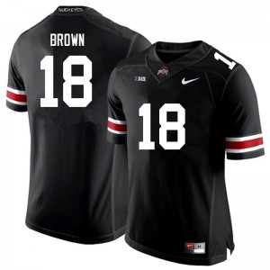 Men Jyaire Brown Black Ohio State Buckeyes Football #18 Jersey 348036-779