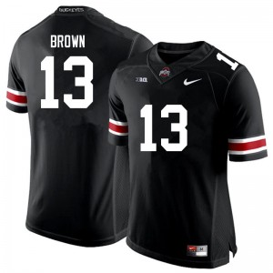 Men Kaleb Brown Black Ohio State Football #13 Jersey 101718-517
