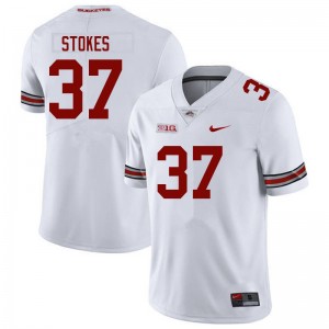 Men Kye Stokes White Ohio State Football #37 Jersey 872556-308
