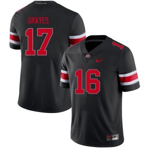 Men Kyion Grayes Blackout Ohio State Buckeyes Football #17 Jersey 711946-152