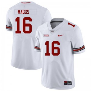 Men Mason Maggs White Ohio State Football #16 Jersey 457889-385