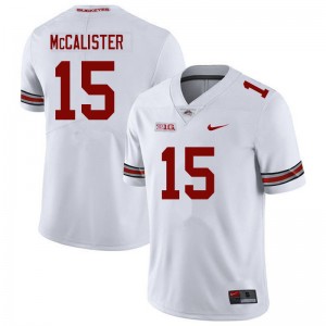 Men Tanner McCalister White Ohio State Buckeyes Football #15 Jersey 140233-534