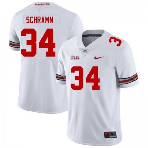 Men Brennen Schramm White OSU Buckeyes Football #34 Jersey 951440-167
