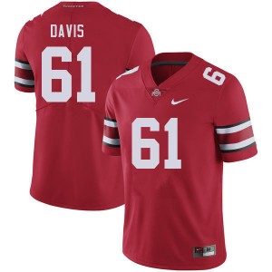 Men Caden Davis Red Ohio State Buckeyes Football #61 Jersey 848229-901
