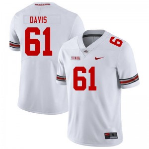 Men Caden Davis White OSU Football #61 Jersey 227385-114
