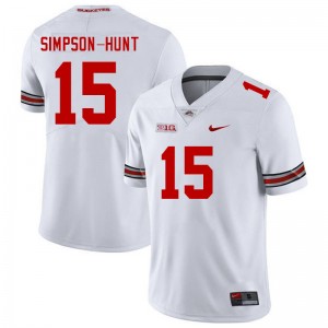 Men Calvin Simpson-Hunt White Ohio State Football #15 Jersey 954890-176