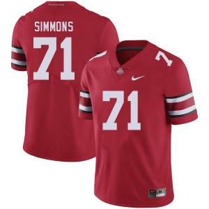 Men Josh Simmons Red Ohio State Buckeyes Football #71 Jersey 339024-438
