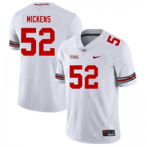 Men Joshua Mickens White OSU Buckeyes Football #52 Jersey 954842-982