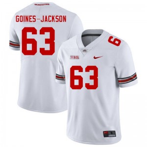 Men Julian Goines-Jackson White Ohio State Football #63 Jersey 323026-568