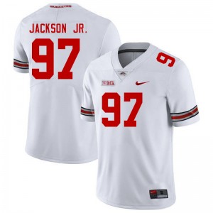 Men Kenyatta Jackson Jr. White OSU Buckeyes Football #97 Jersey 137395-656