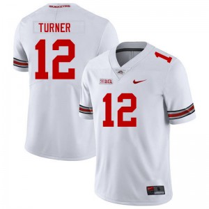 Men Ryan Turner White Ohio State Buckeyes Football #12 Jersey 176791-257