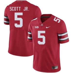 Men Aaron Scott Jr. Red Ohio State Football #5 Jersey 812571-268