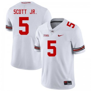 Men Aaron Scott Jr. White OSU Buckeyes Football #5 Jersey 407828-103